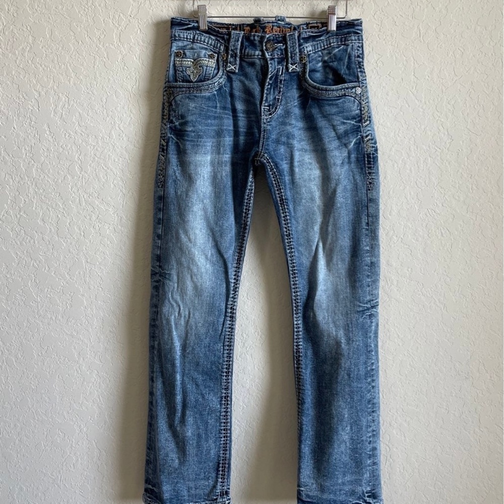 Rock Revival Blue Straight Jeans Classic Style